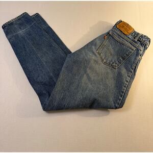 VINTAGE Levis 550 Jeans 34x30 Blue Relaxed Fit Orange Tab USA Made 90s